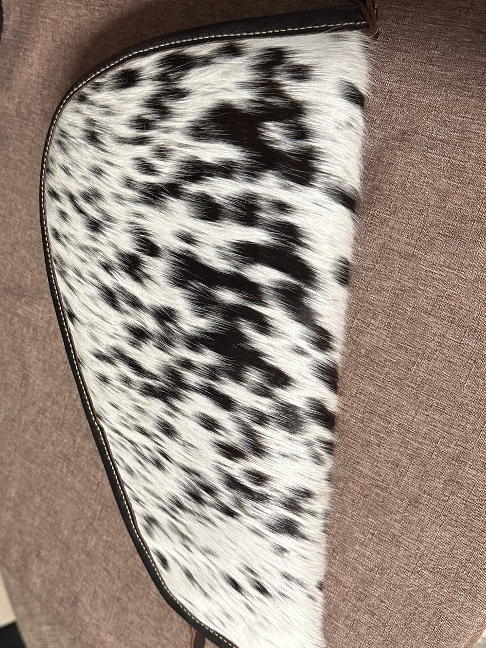 Myra Bag Black and White Haircalf Clutch